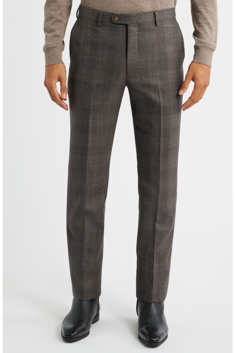 Varick Slim Fit Brown Glen Check Wool Blend Suit, Alternate, color, BROWN