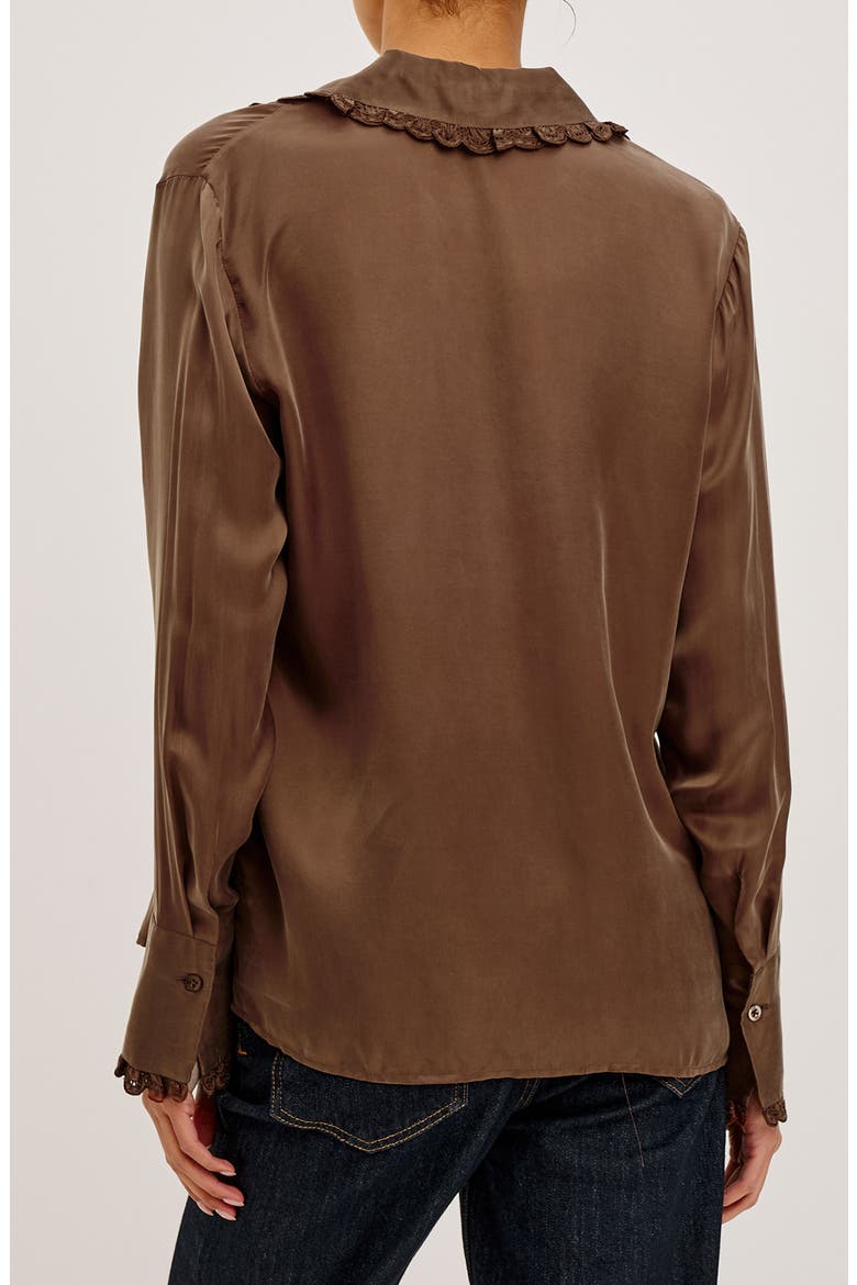 Beatrix Lace Trim Long Sleeve Shirt, Alternate, color, CINNAMON