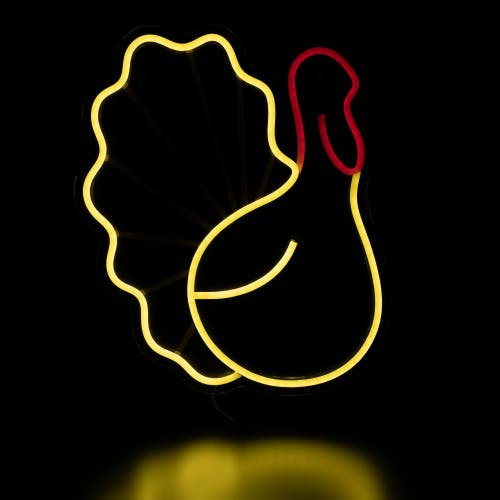 Northlight Led Turkey Neon Lighted Thanksgiving Wall Or Window Decoration In White