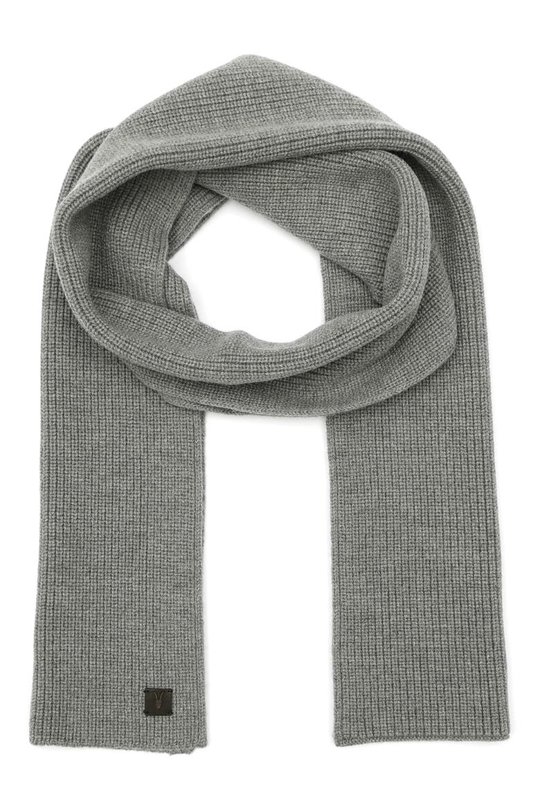 Merino Wool Rib Scarf, Main, color, GREY