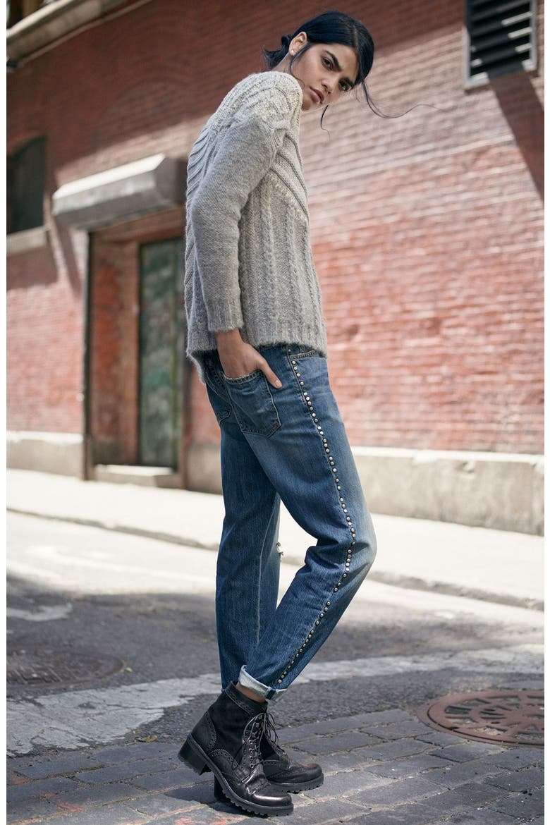 The Fling High Rise Boyfriend Jeans, Alternate, color, STREET FIGHT W RELEASED HEM