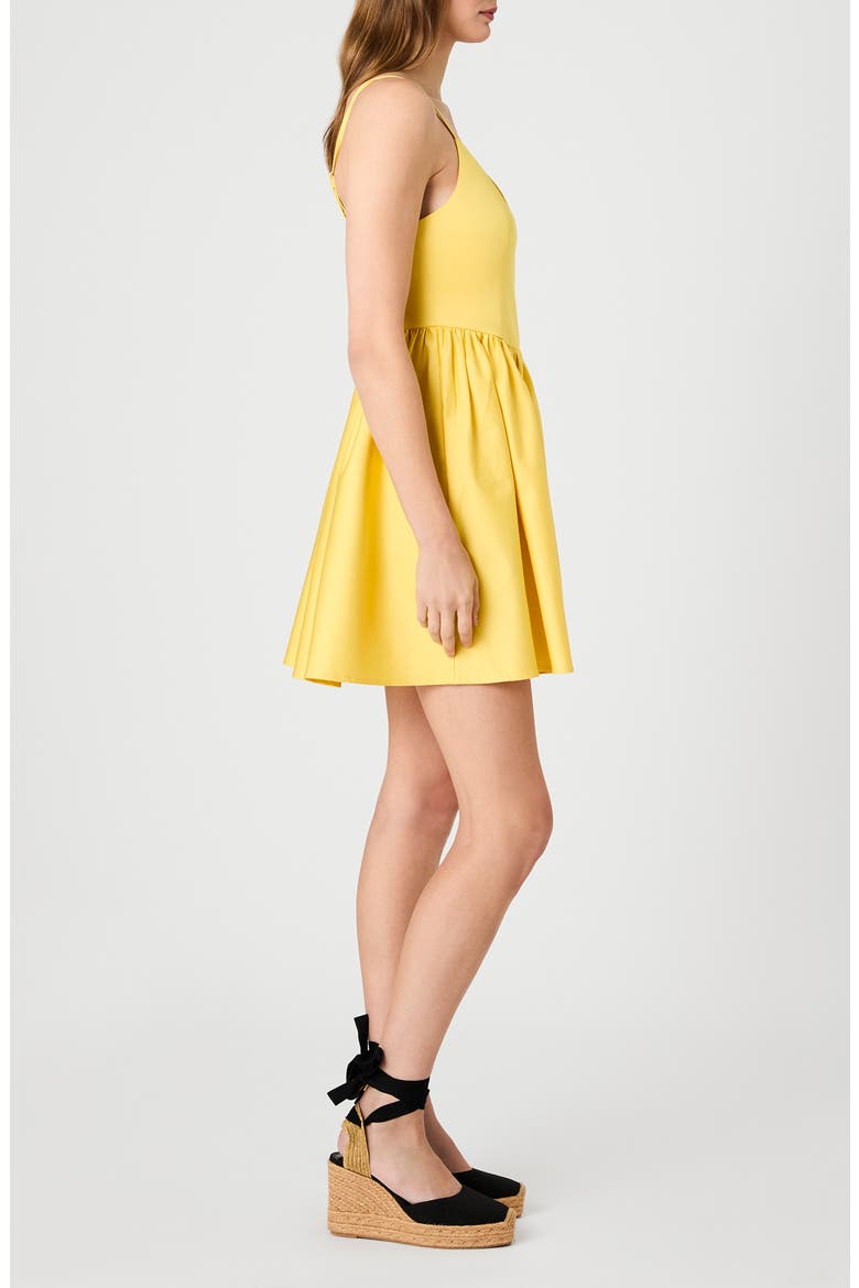 Lilah Stretch Ballerina Minidress, Alternate, color, DAISY YELLOW