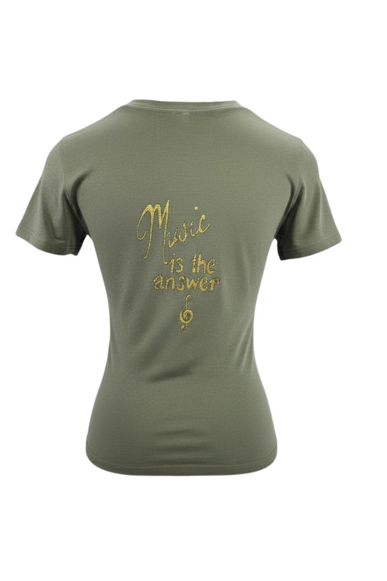 Music Is The Answer T-Shirt, Alternate, color, khaki
