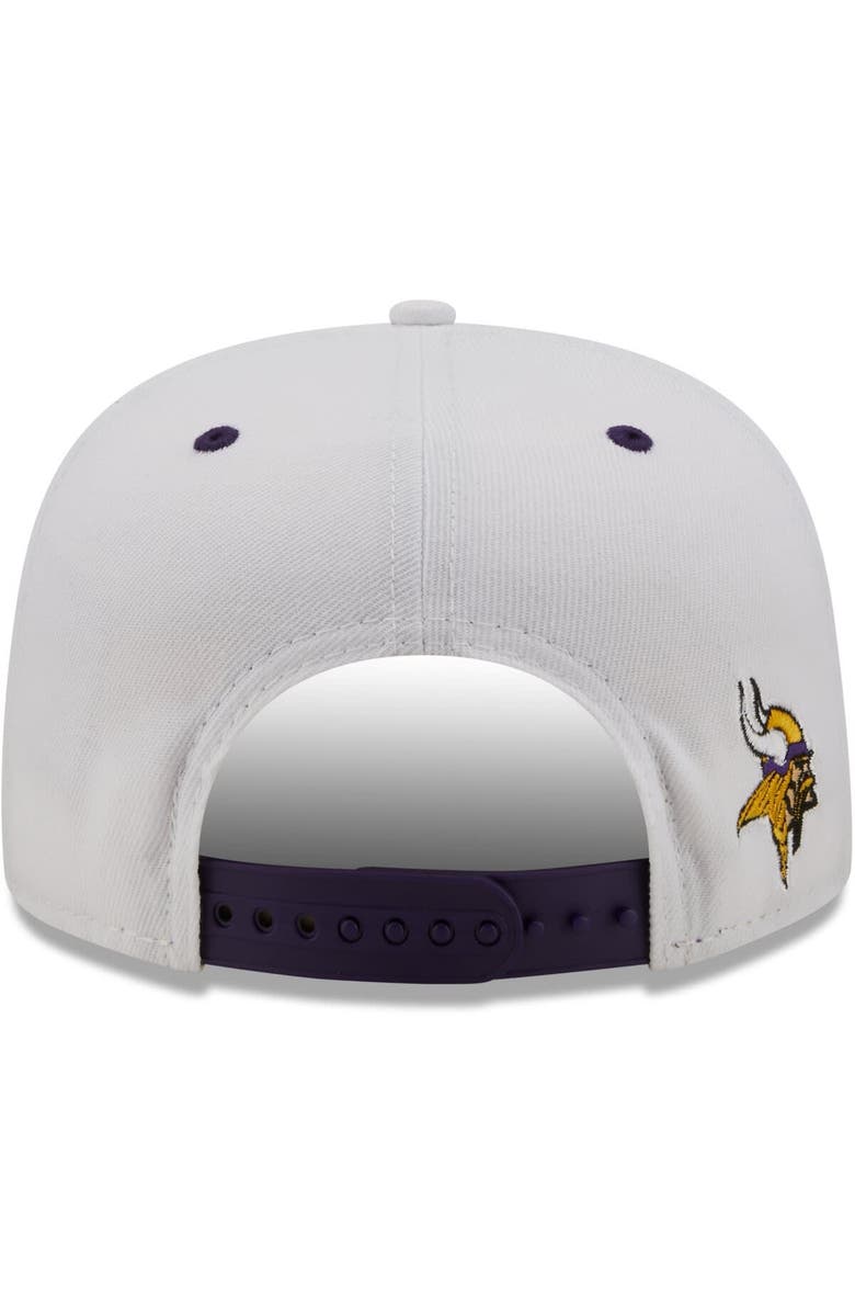 New Era Men's New Era White/Purple Minnesota Vikings Sparky Original 9FIFTY Snapback Hat, Alternate, color, White