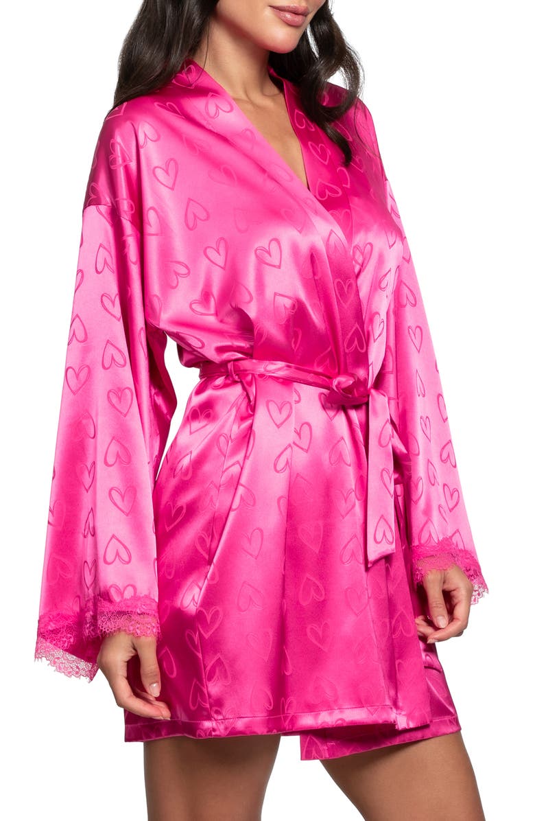 In Bloom by Jonquil Sasha Heart Satin Wrap, Alternate, color, Hot Pink