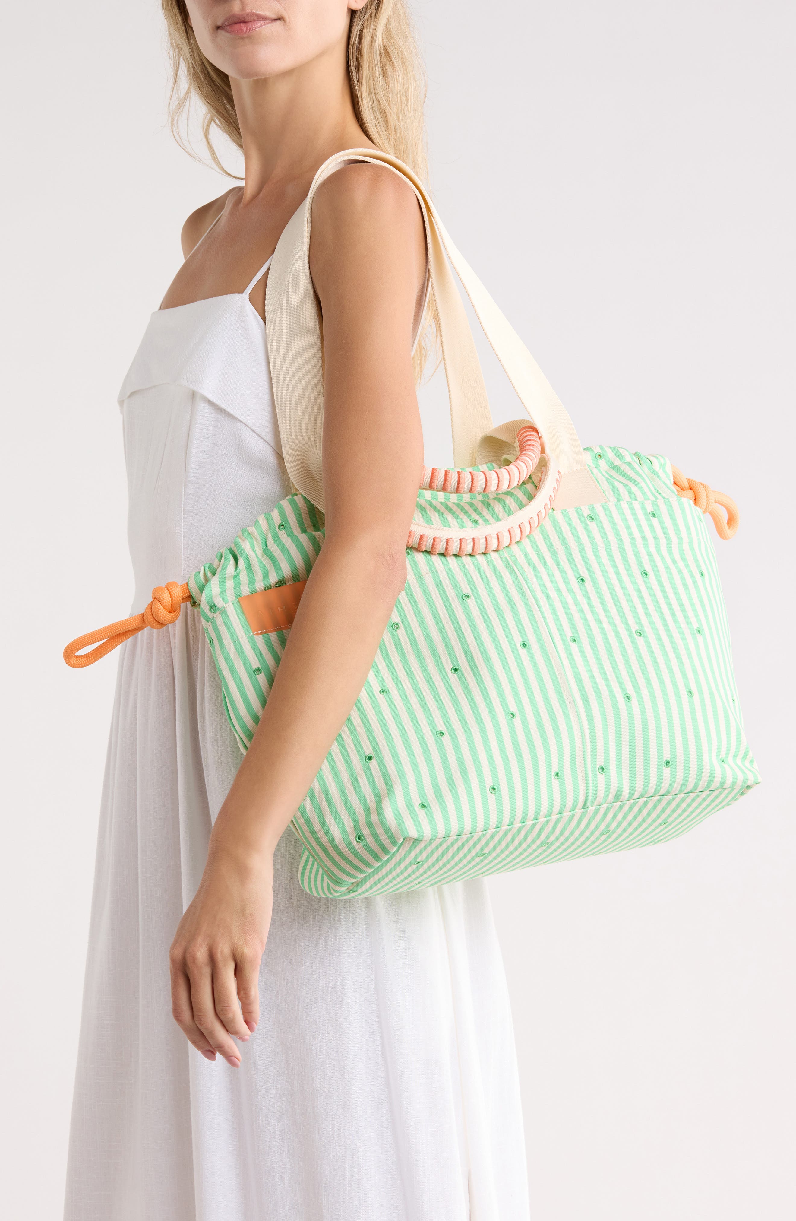 Coastal Carryall Stripe Canvas Tote, Alternate, color, ALOE GREEN STRIPE
