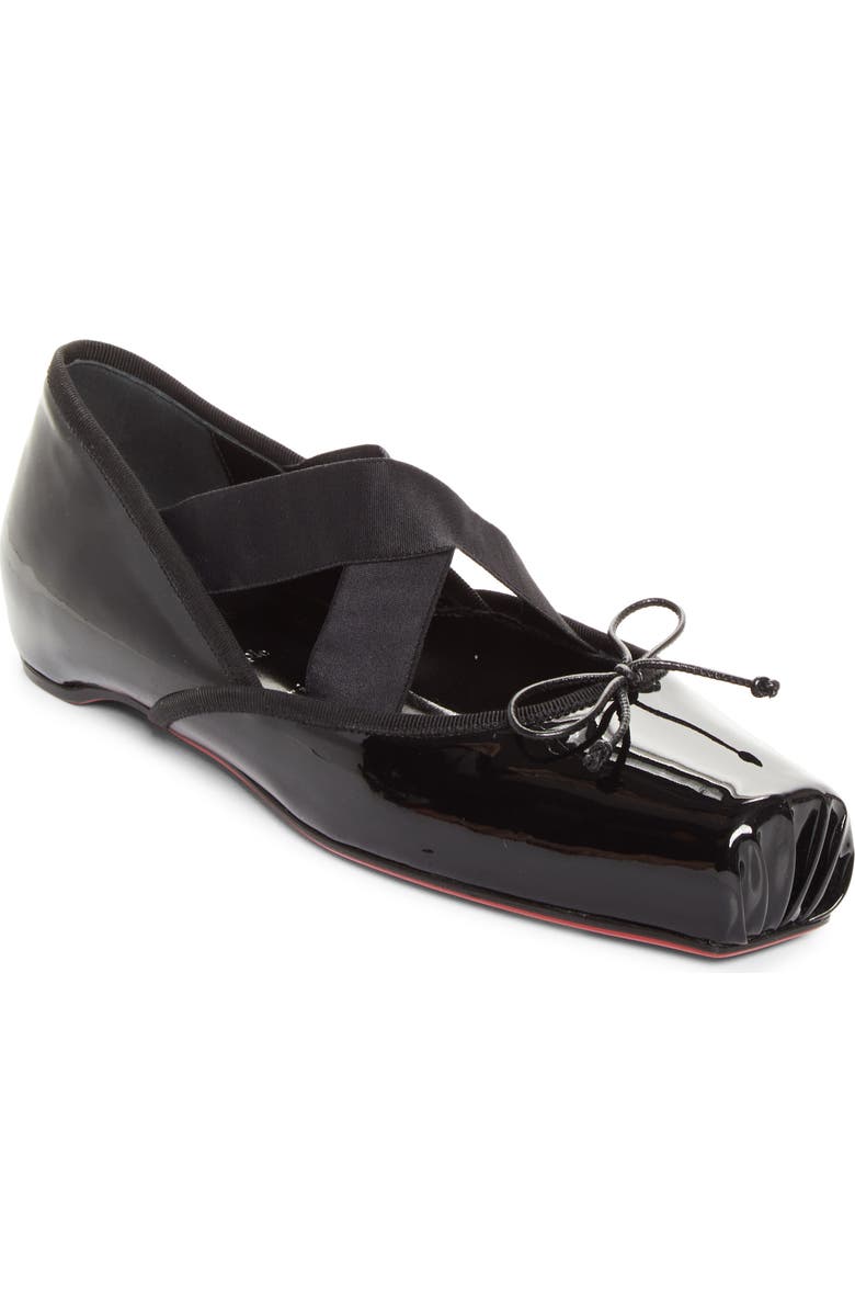 Christian Louboutin Cassiasticina Ballet Flat, Main, color, Black/ Black