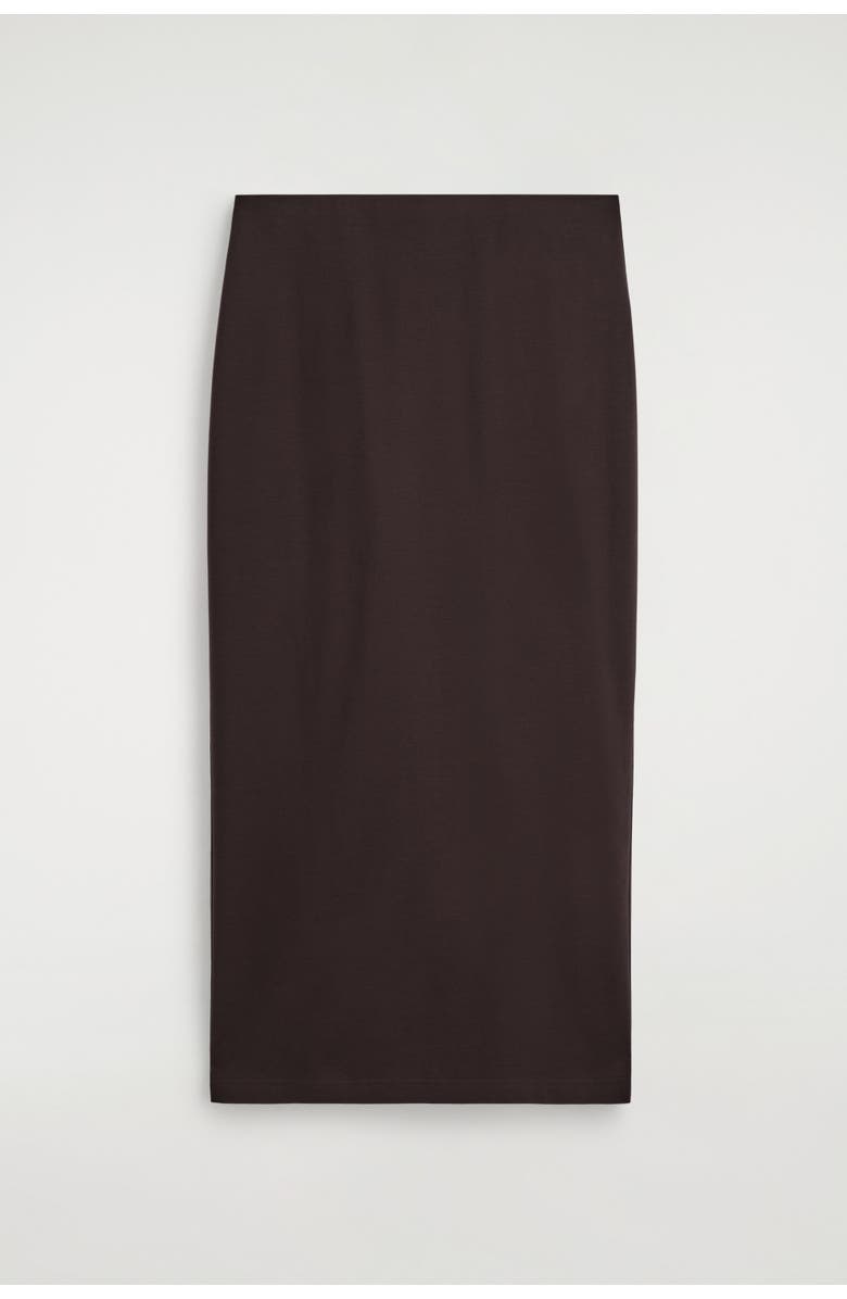 COS Jersey Midi Pencil Skirt, Alternate, color, Dark Brown