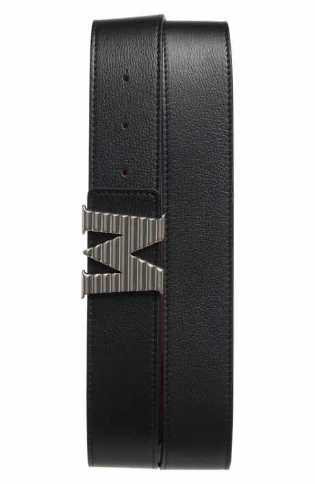 MCM M Logo Buckle Leather Belt