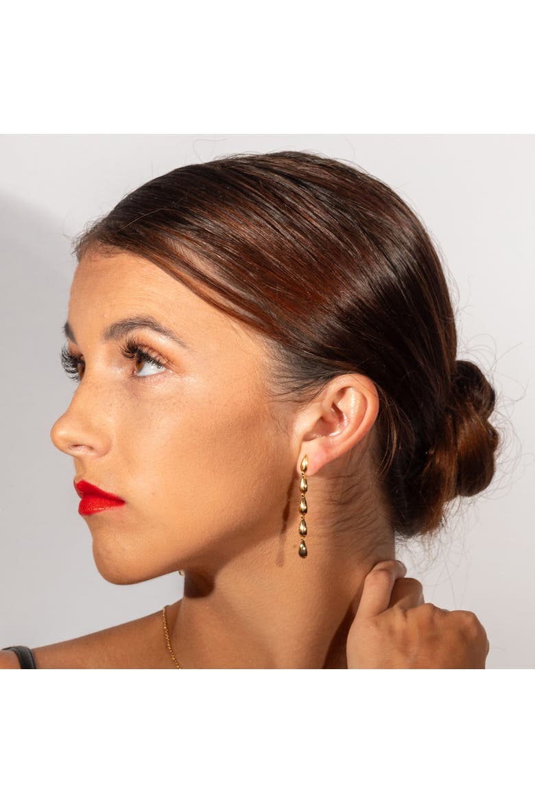 Tear Drop Earrings, Alternate, color, Gold