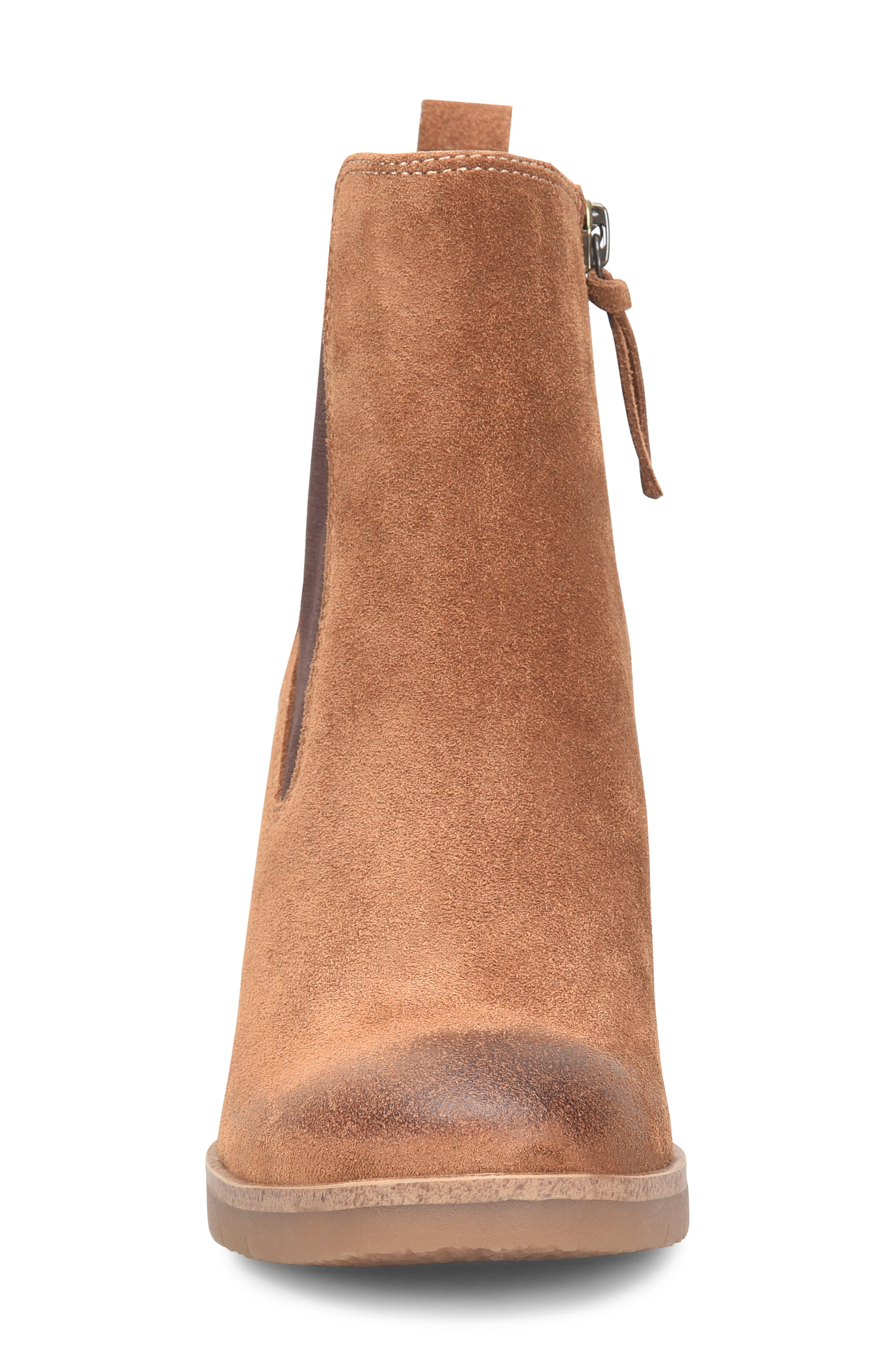 Söfft Monica Wedge Chelsea Boot, Alternate, color, Havana Brown Suede