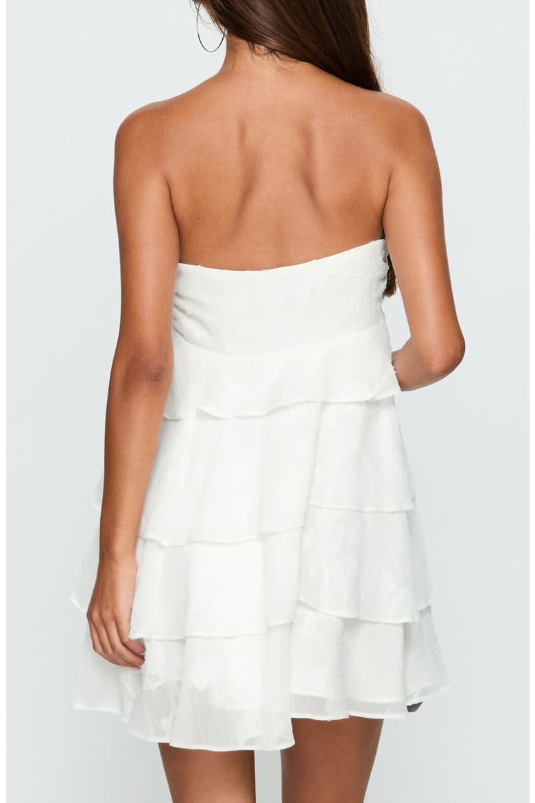 Kalari Strapless Layered Minidress, Alternate, color, WHITE