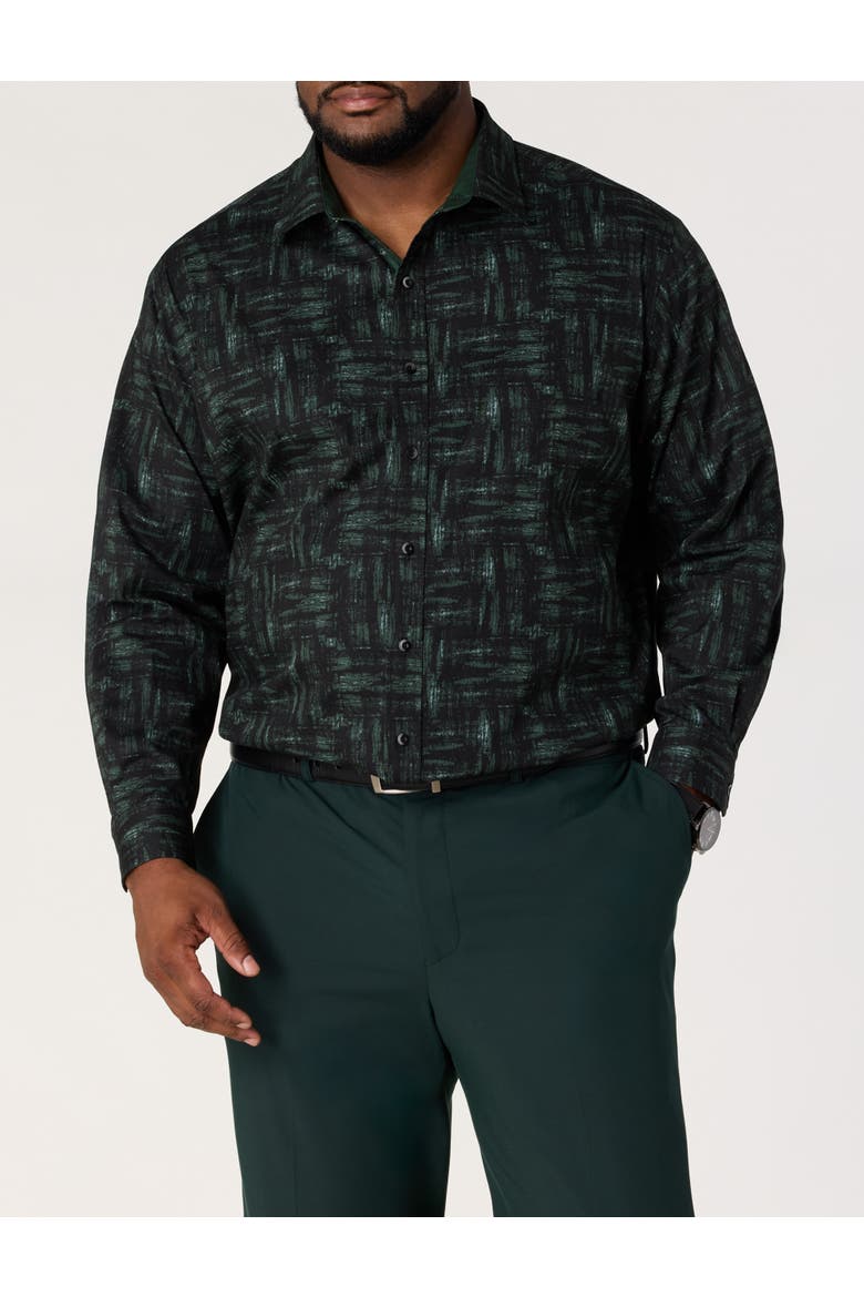 Big & Tall Brush Stroke Sport Shirt, Main, color, BLACK
