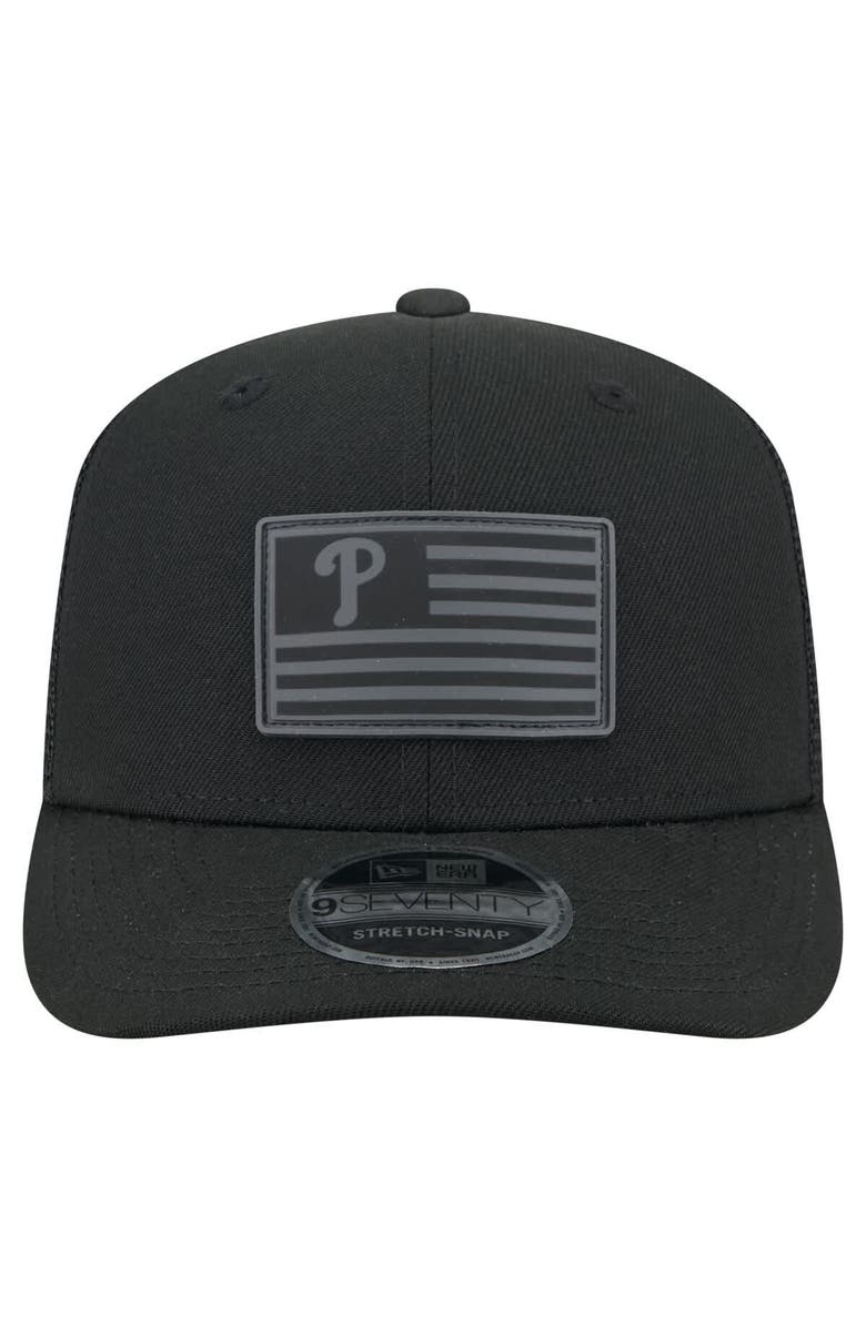 New Era Men's New Era Black Philadelphia Phillies Tonal Flag 9SEVENTY Stretch-Snap Hat, Alternate, color, 