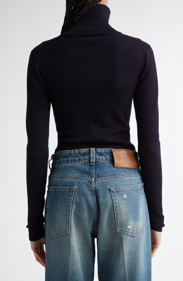 Victoria Beckham Merino Wool Blend Half Zip Sweater, Alternate, color, 