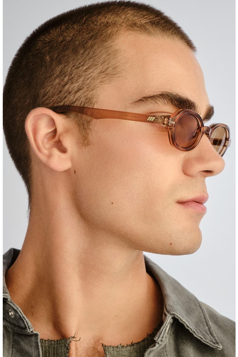 Gender Inclusive Foundry 52mm Rectangular Sunglasses, Alternate, color, WHISKEY