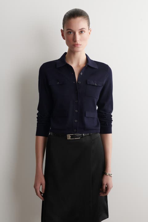 Pocket-detail Knitted Cotton Cardigan