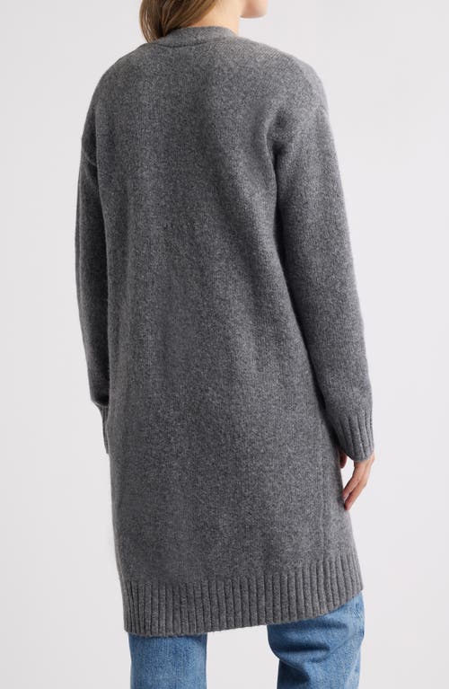 Caslonr Caslon(r) Easy Long Cozy Cardigan In Grey Dark Heather