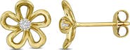 Created Forever 14K Yellow Gold Lab Grown Diamond Flower Stud Earrings