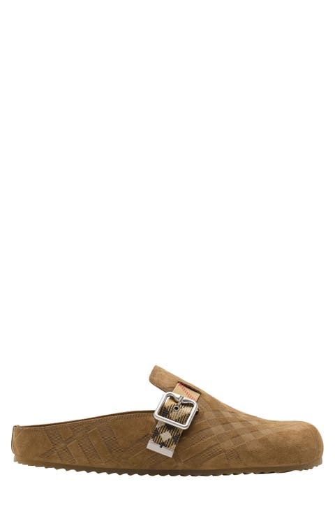 サンダル Burberry Loafers & Slippers Burberry Slippers and Clogs Men Fabric Black/Ivory | B-Exit