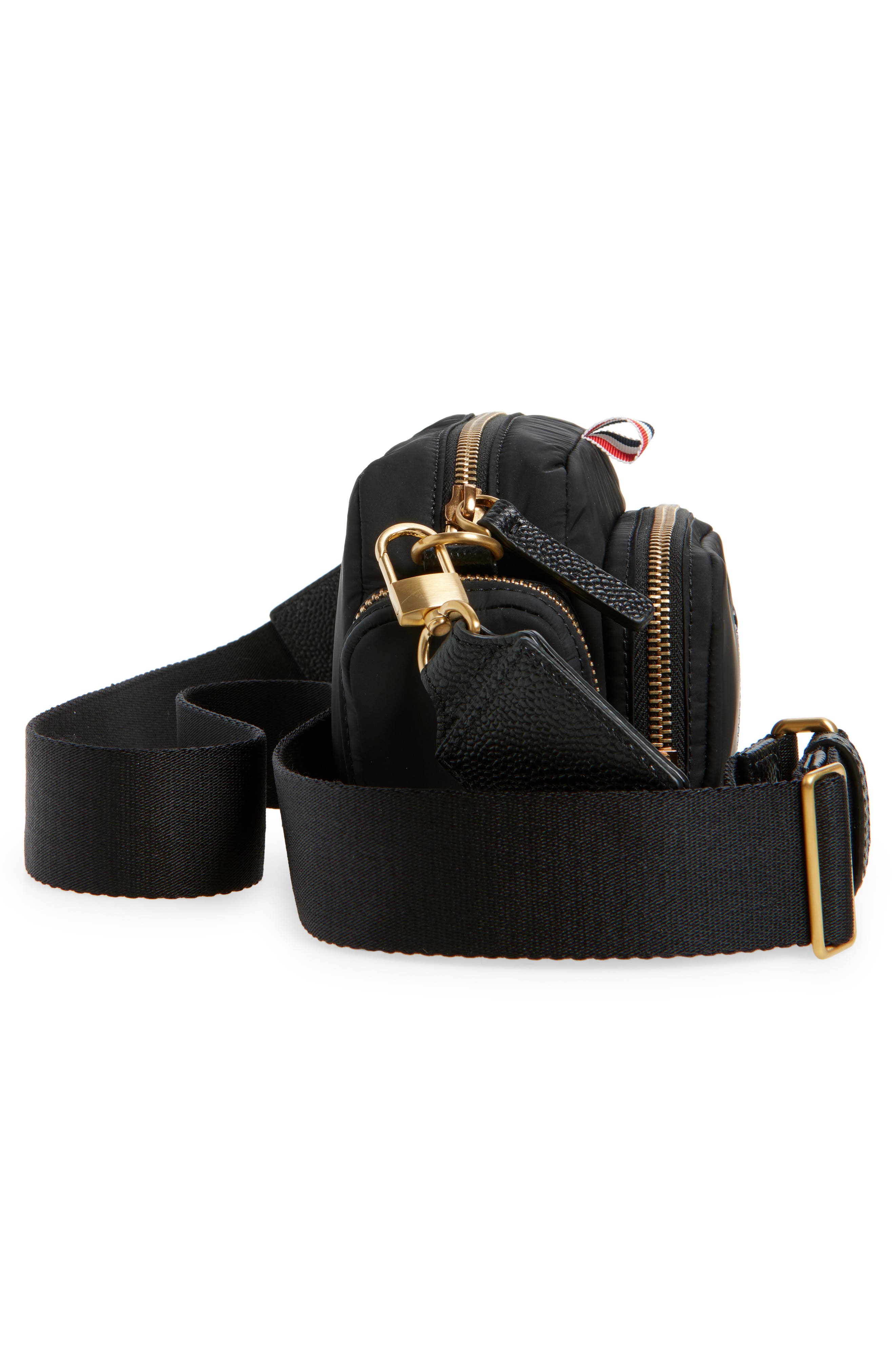 Thom Browne Mini Camera Crossbody Bag, Alternate, color, Black
