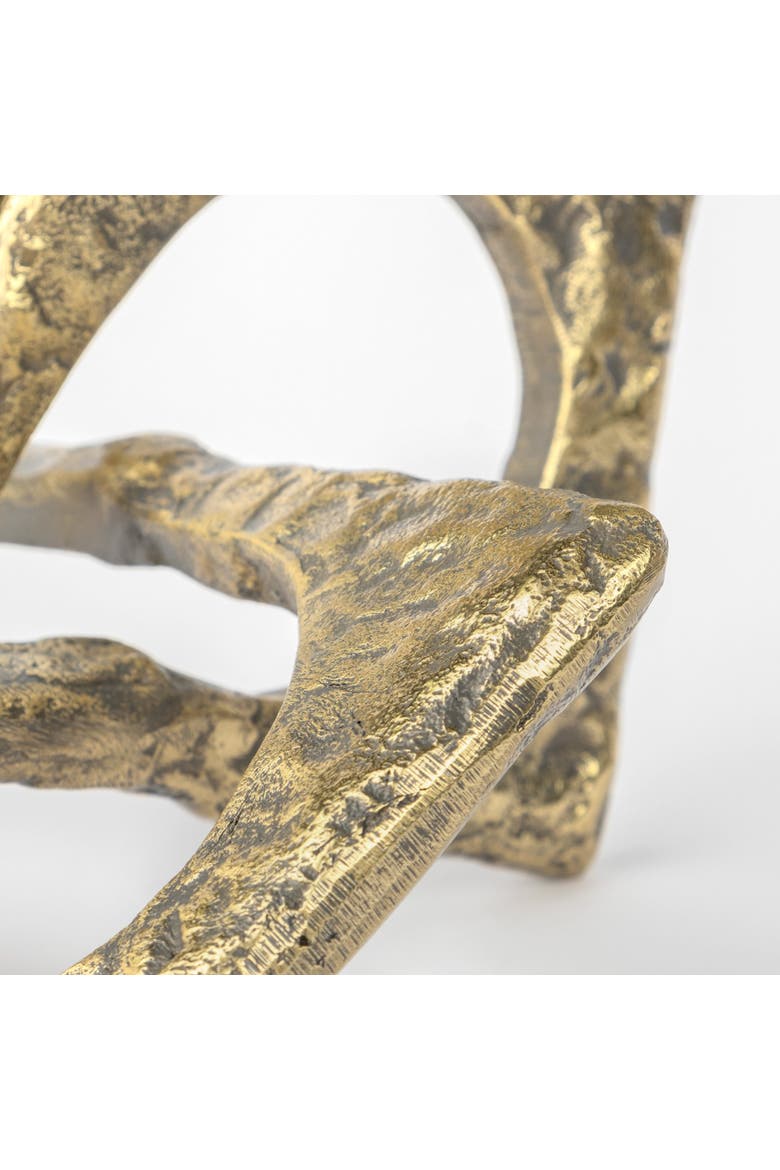 Delaunay I Gold Hammered Metal Interlinked Patterned, Alternate, color, Metallic Gold