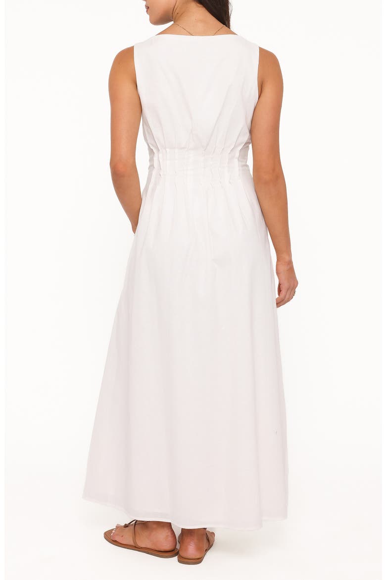 Prunella Pintuck Sleeveless Maxi Dress, Alternate, color, WHITE