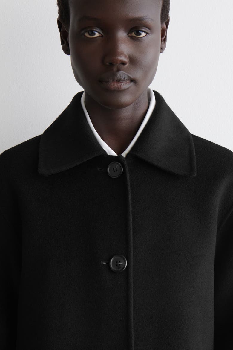 Double-Faced Wool Short Jacket, Alternate, color, BLACK