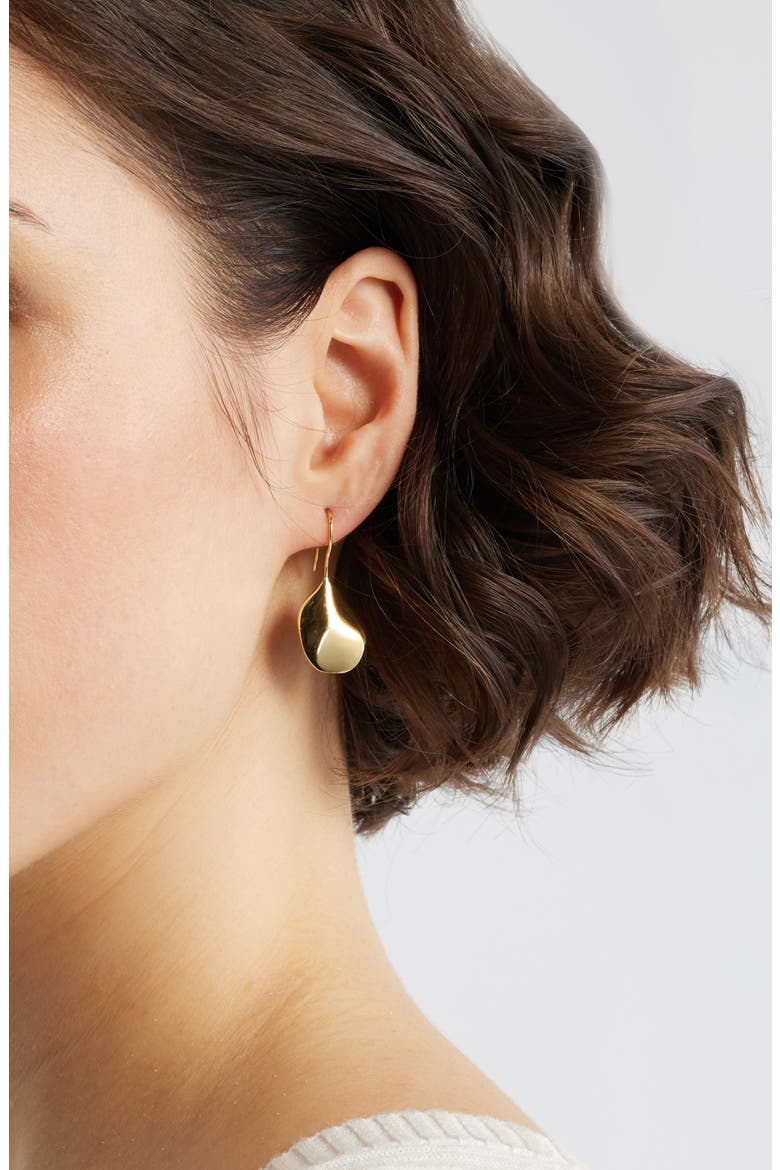 Demi Fine Organic Petal Earrings, Alternate, color, 14K GOLD PLATED