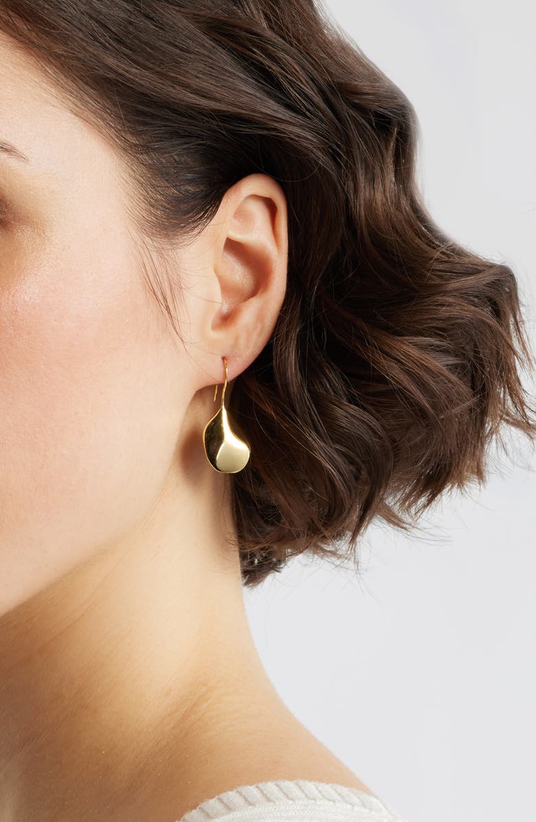 Nordstrom Demi Fine Organic Petal Earrings, Alternate, color, 14K Gold Plated