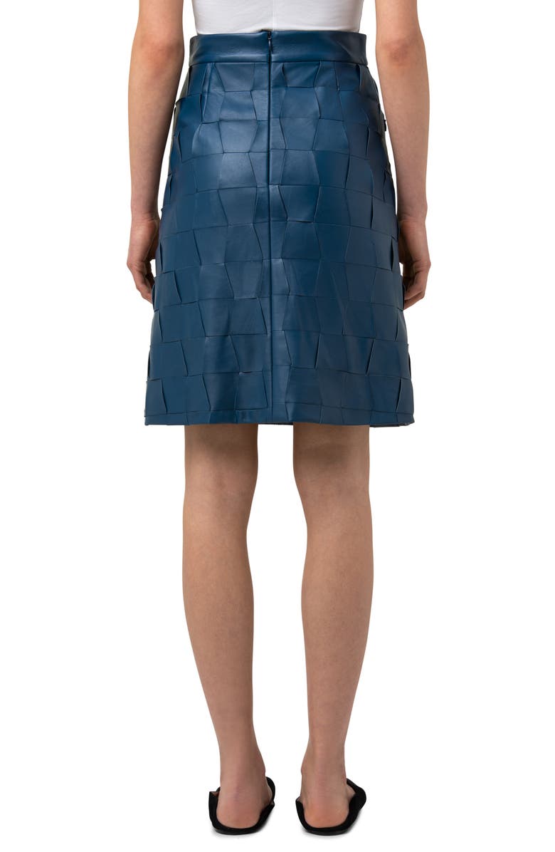 Akris A-Line Nappa Leather Skirt, Alternate, color, 