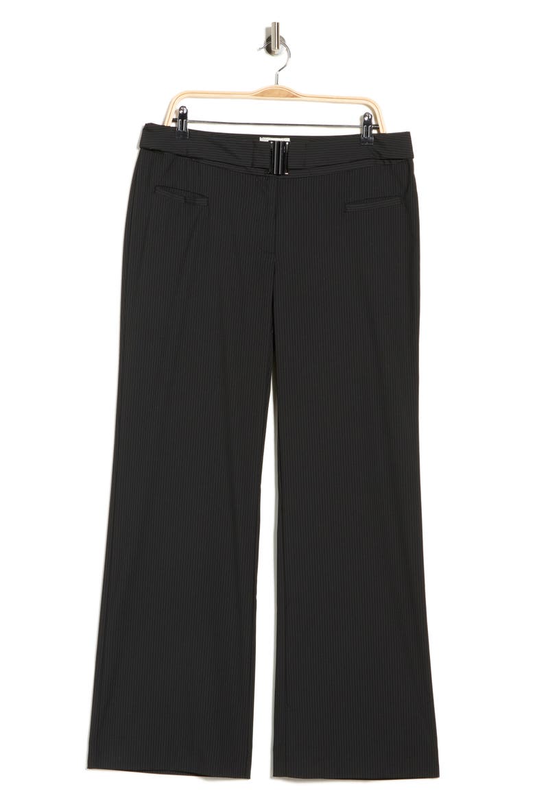Cherie Pinstripe Silk Pants, Main, color, BLACK STRIPE