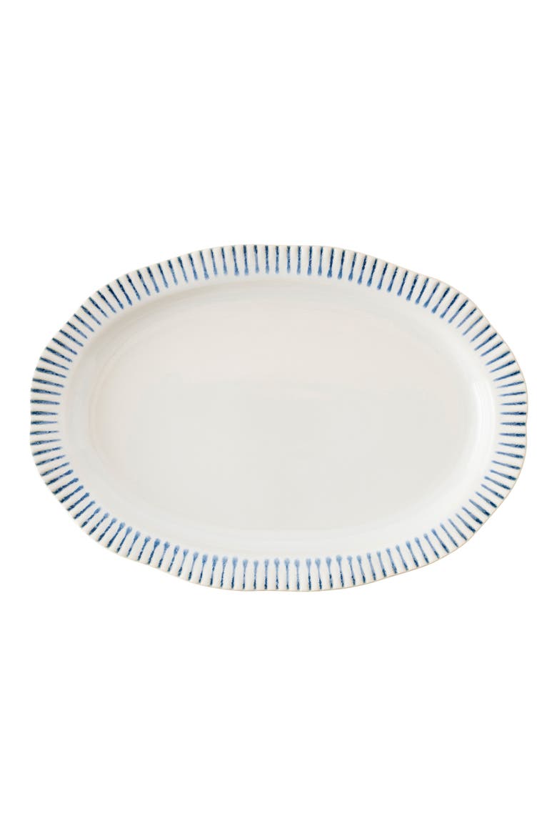 Wanderlust Collection - Sitio Stripe Stoneware Platter, Main, color, INDIGO