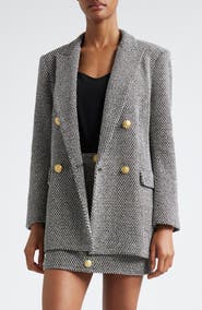 L'AGENCE Riva Double Breasted Knit Blazer