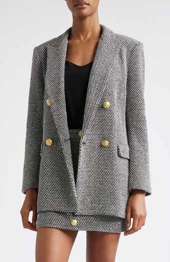 L'AGENCE Riva Double Breasted Knit Blazer