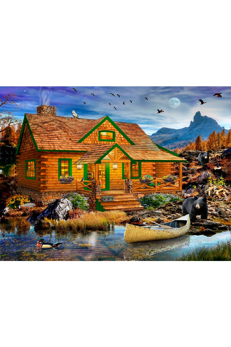 Blue Mountain Cabin 500 piece Jigsaw Puzzle for Adults, Alternate, color, Multicolor