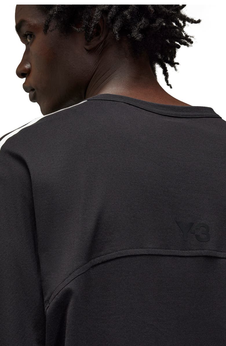 Y-3 M 3S Stripe Crewneck Cotton T-Shirt, Alternate, color, 
