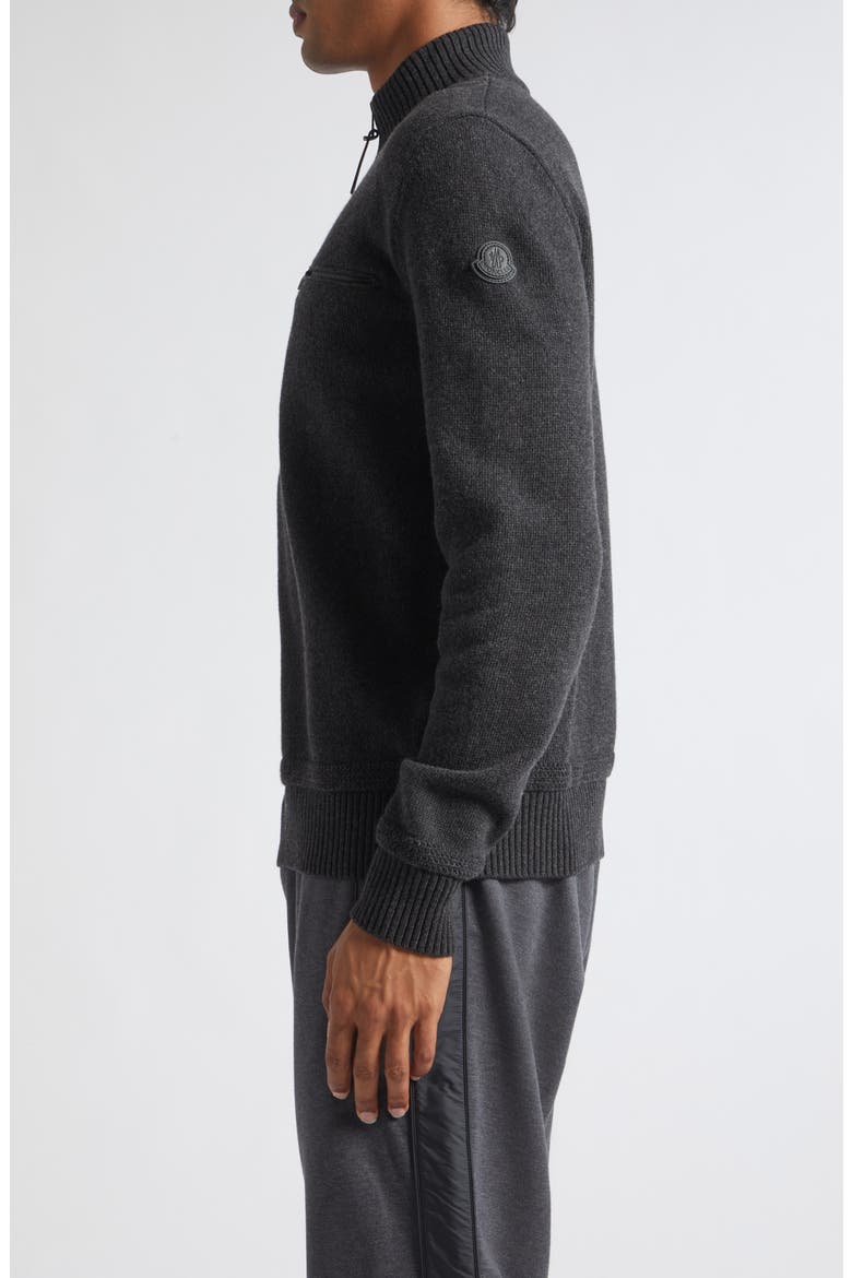 Half Zip Virgin Wool & Cashmere Sweater, Alternate, color, SMOKY BLACK