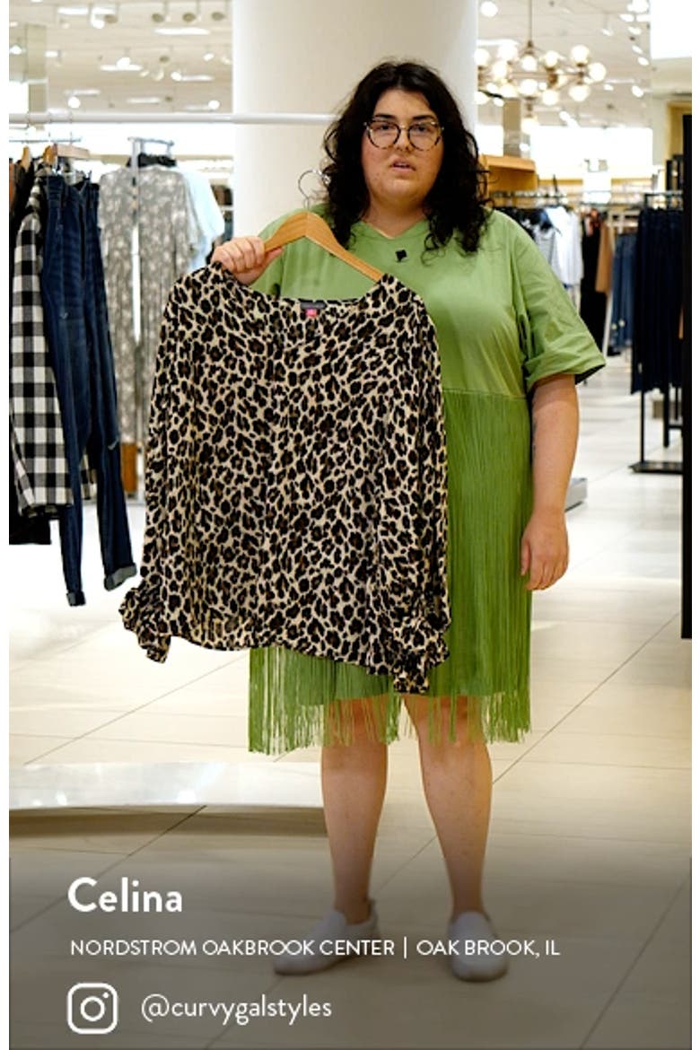 Leopard Print Balloon Sleeve Blouse video
