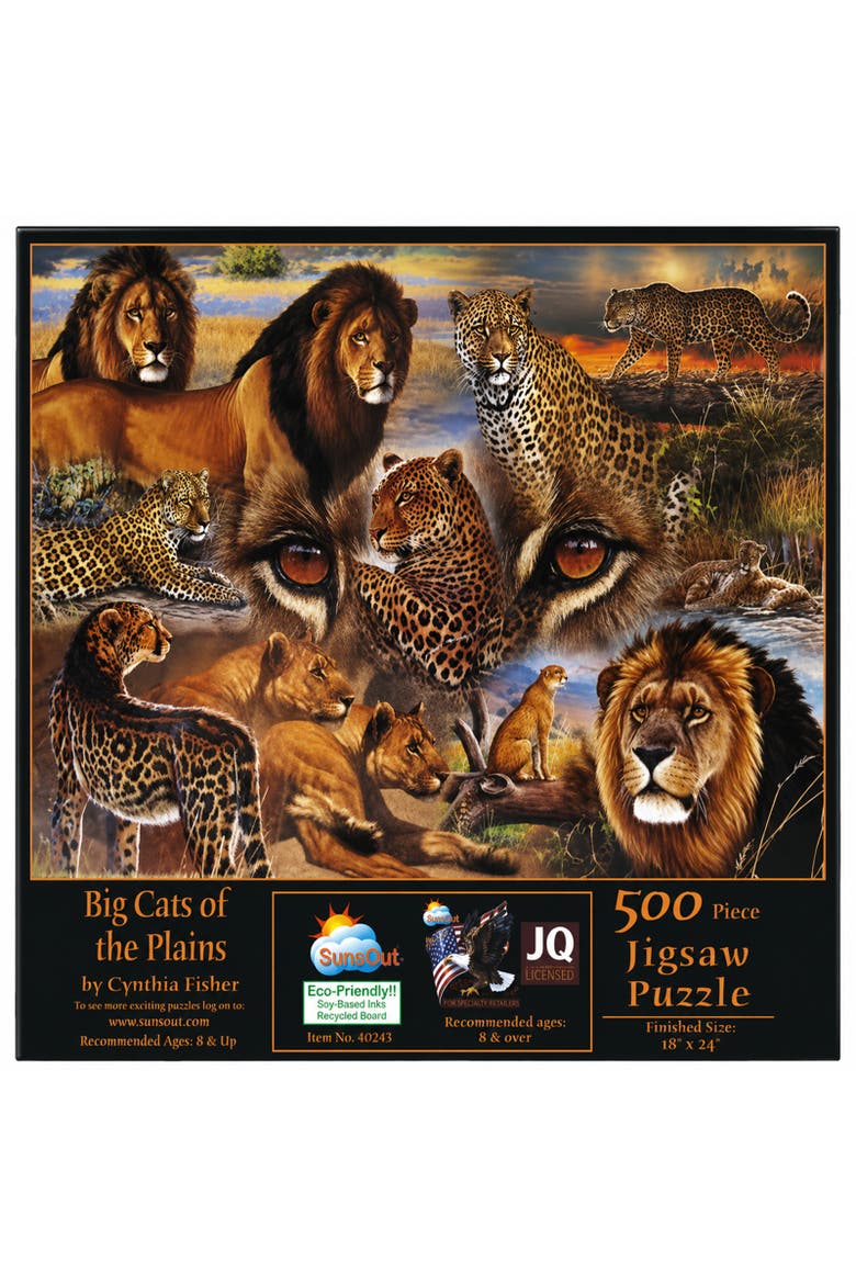 Big Cats of the Plains 500 piece Jigsaw Puzzle for Adults, Alternate, color, Multicolor
