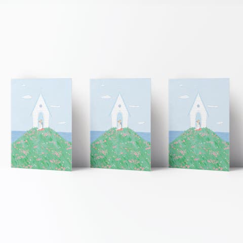 Wedding Greeting Card Pack Sets (3 ct) Chapel Couple