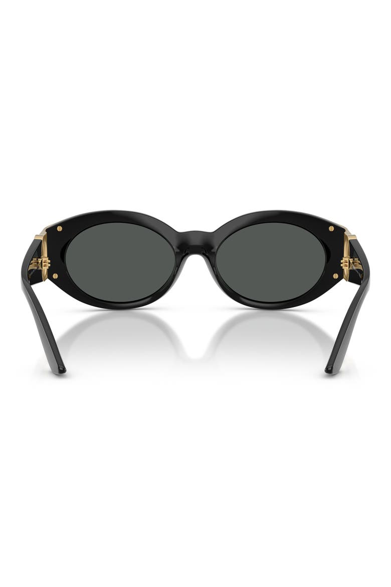 55mm Oval Sunglasses, Alternate, color, BLACK / DARK GREY