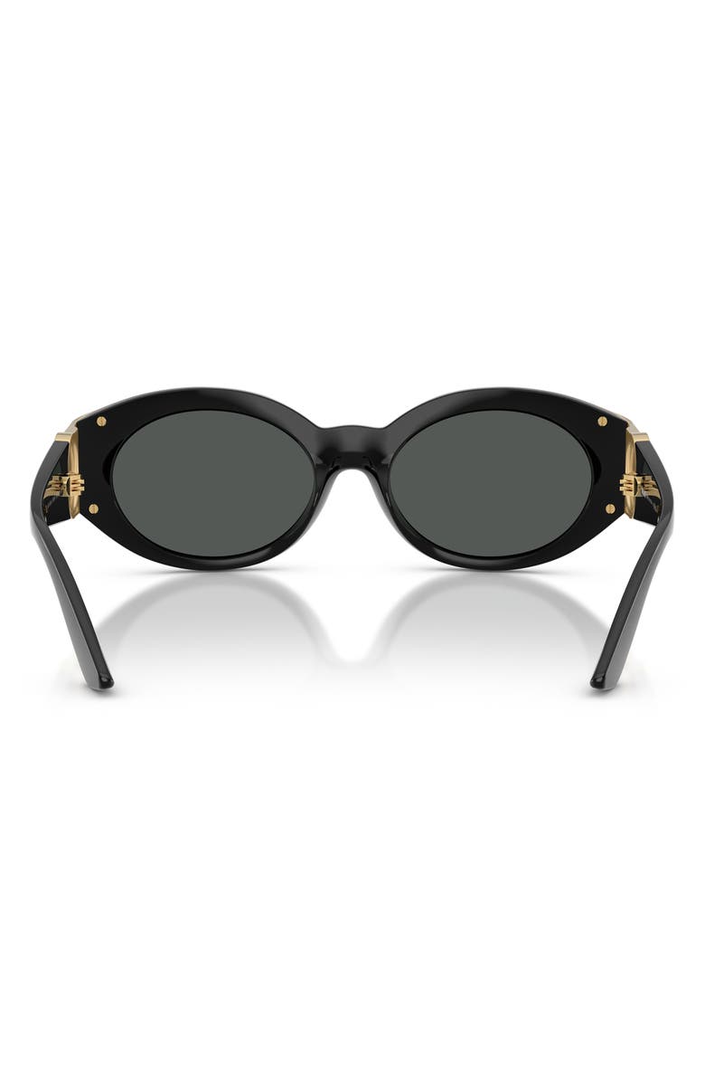 Versace 55mm Oval Sunglasses, Alternate, color, Black / Dark Grey