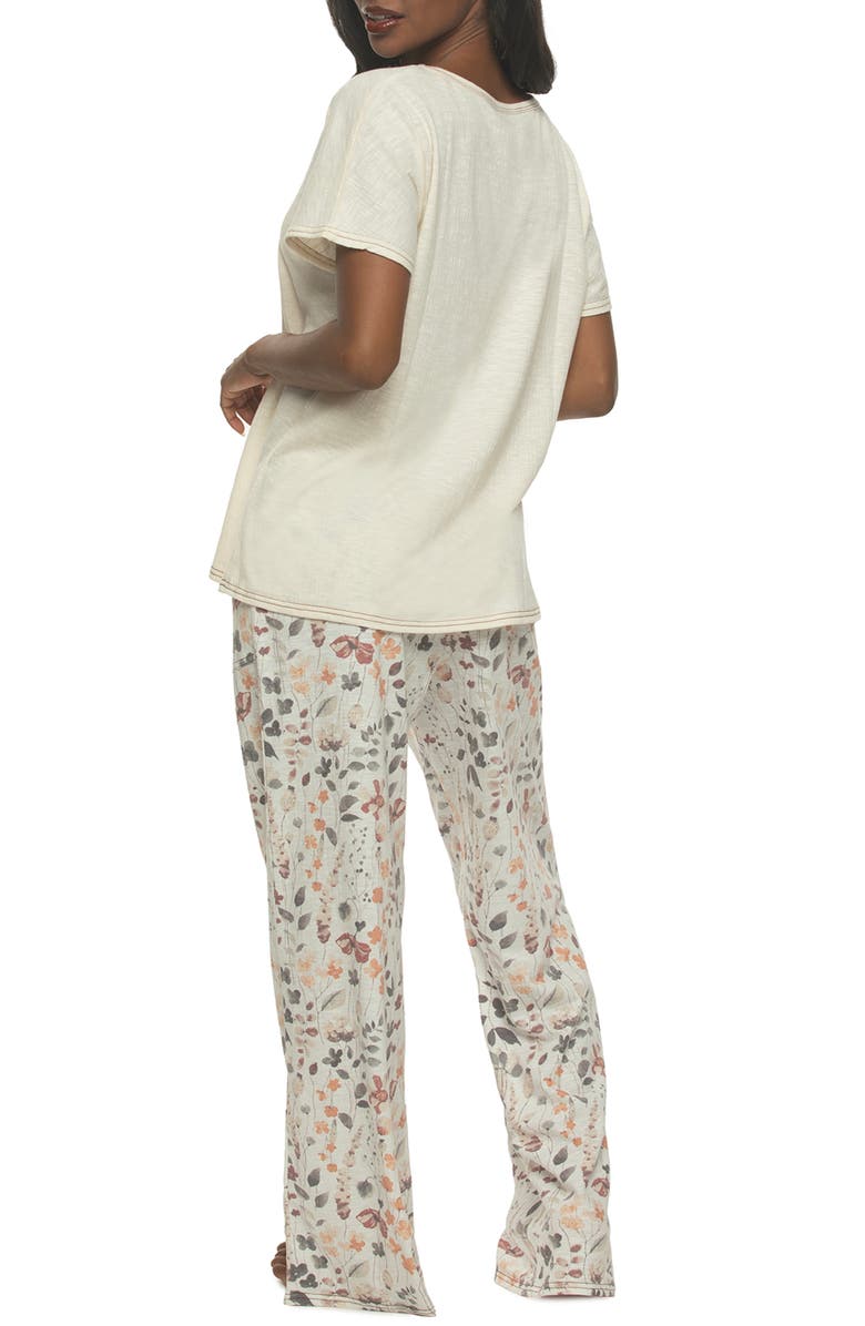 Felina Josephine Crinkled Jersey Pajamas, Alternate, color, Whisper White