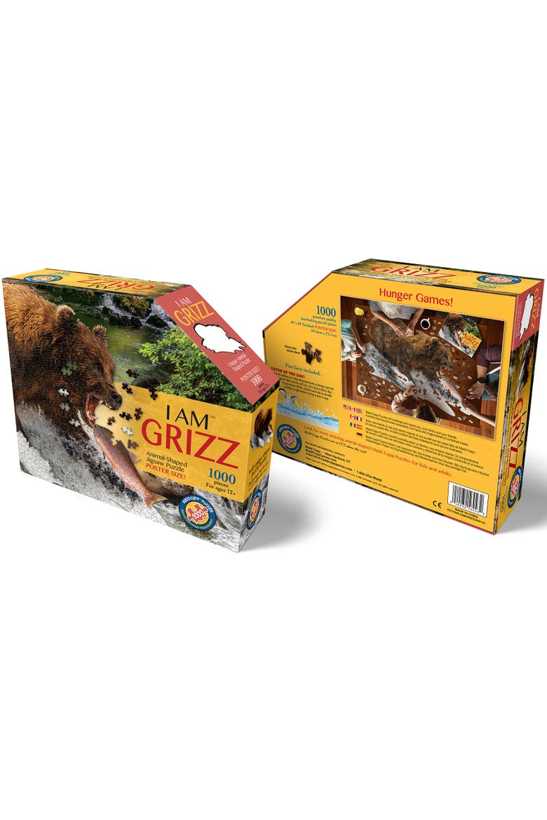I Am Grizz 1000 Pieces Animal Shaped Jigsaw Puzzle, Alternate, color, Multicolored