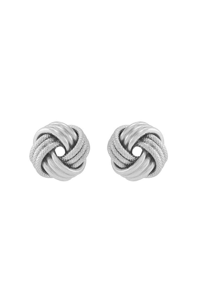 Frankie & Zoe Swirl Love Knot Stud Earrings, Alternate, color, Silver