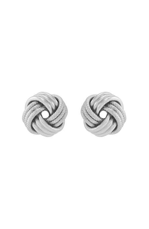 Frankie & Zoe Swirl Love Knot Stud Earrings In Silver