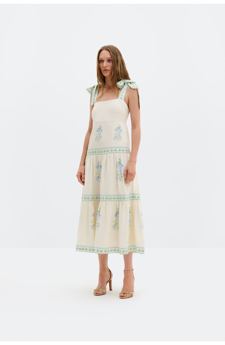 Malina Stefania Midi Dress, Main, color, Pastel Floral Vanilla