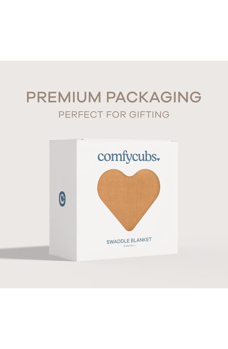 Comfy Cubs Muslin Swaddle Blanket, 1 Pack, Alternate, color, Caramel