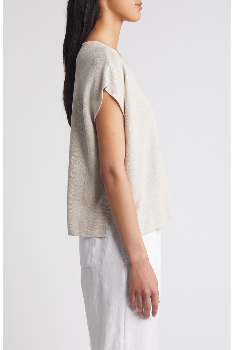Organic Linen & Organic Cotton Top, Alternate, color, NATURAL WHITE
